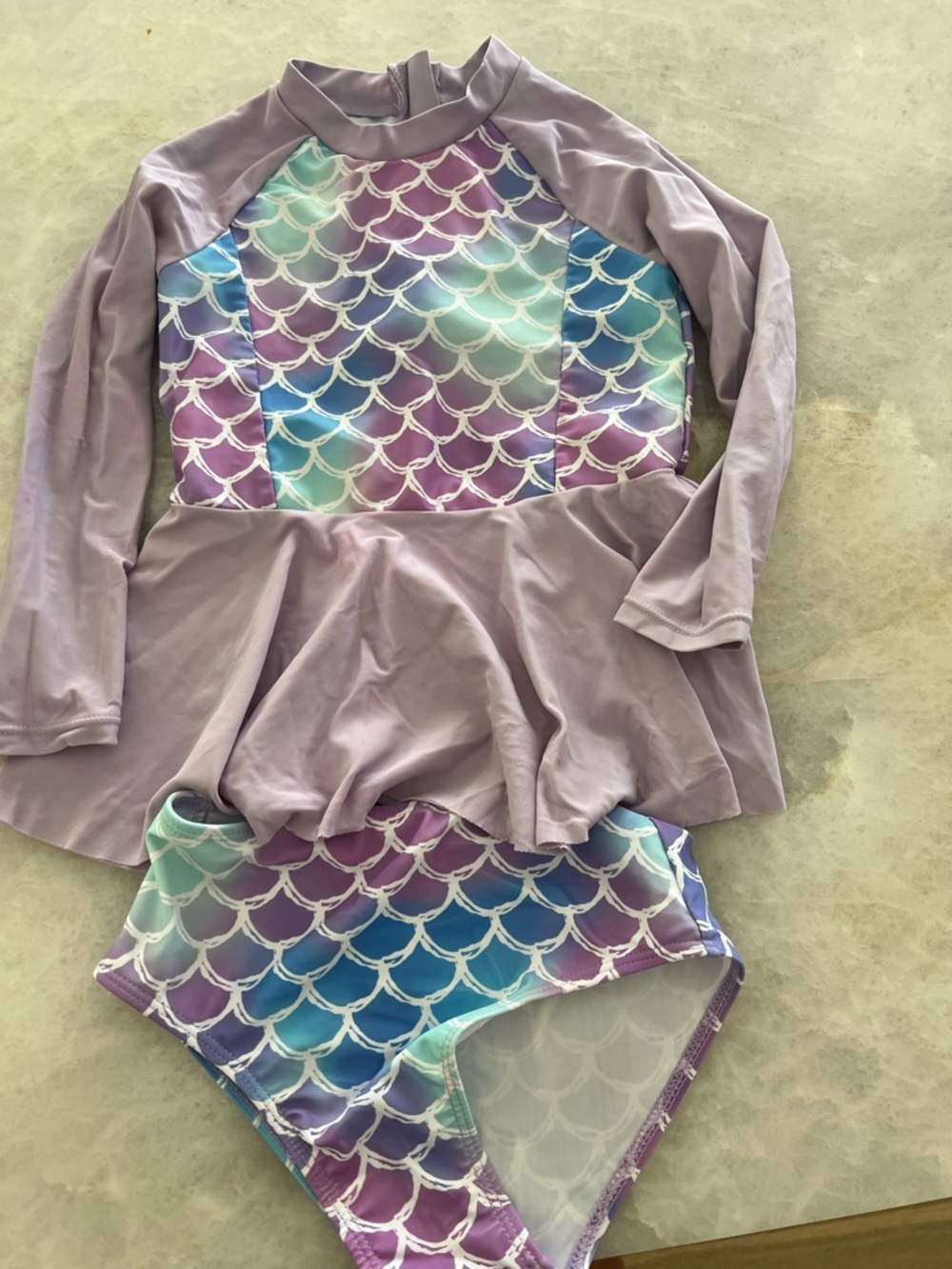 Grace Karin two piece long sleeve girls swimsuit, 5-6